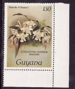 Guyana-Sc#1028a- id9-unused NH 130c-Flowers-Orchids-wmk Lotus Bud Multiple-1985-