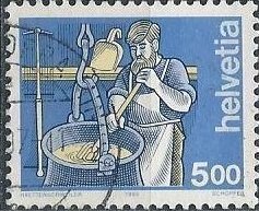Switzerland 848 (old 847) (used) 5fr cheesemaker (1993)