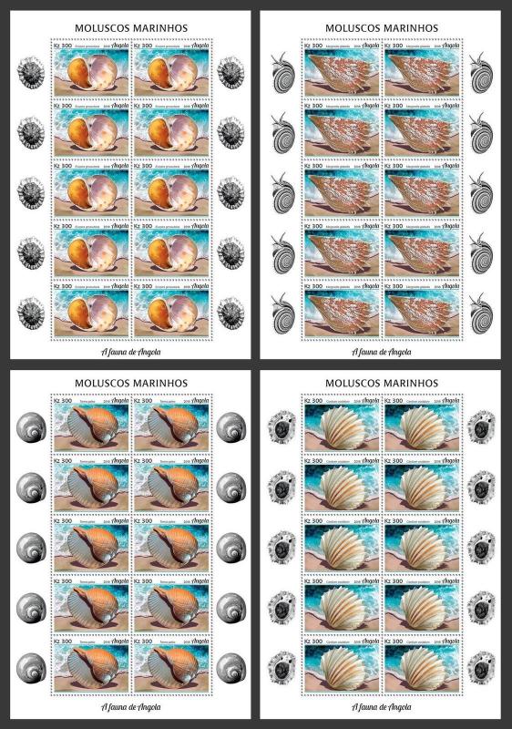 Z08 ANG18101c ANGOLA 2018 Marine shells of Angola MNH ** Postfrisch