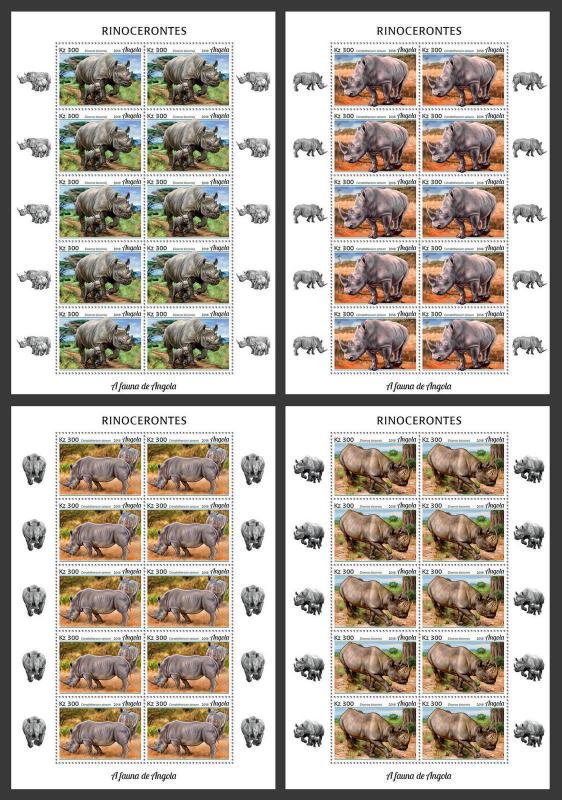 Z08 ANG18102c ANGOLA 2018 Rhinos MNH ** Postfrisch