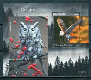 SAO TOME 2019  OWLS  SOUVENIR SHEET MINT NH