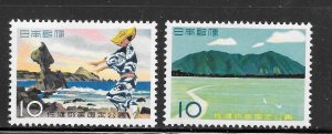 Japan Scott 653-54 Unused VLHOG - 1958 Sado-Yohiko Quasi-Nat'l Park - SC...