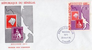 Senegal 1975 Sc#C139 Stamps on Stamps/Riccione 1975 Single Perforated FDC