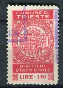ITALY; Early 1900s TRIESTE COMUNE Local fiscal issue used value