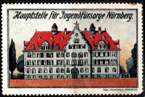 Vintage Germany Poster Stamp Main Office for Youth Welfare Nuremberg