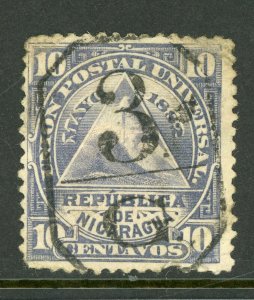 Nicaragua 1882 ABNC 8¢ w/Granada Cancel L778 ⭐⭐⭐