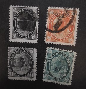 Canada Scott 66 72 74 75 Used Stamp Lot T20749