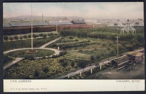 C.P.R. GARDENS - CANADIAN PACIFIC RAILWAY - CALGARY ALBERTA postcard