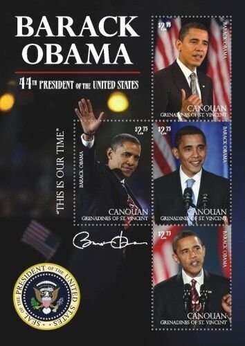 Canouan 2009 - President  Barack Obama - Sheet of 4 Stamps - MNH