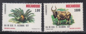 Mozambique # 577-578, Stamp Day - Animals, Bread Fruit, Mint NH, 1/2 Cat.