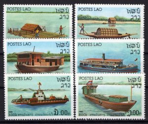 Laos 393-398 MNH Issued W/O Gum River Vessels Transportation ZAYIX 0224S0194M