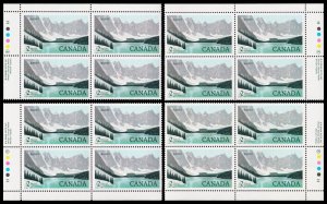 Canada Scott 936i Plate Blks., 4 Corners, Harrison Paper (1986 )Mint NH VF M