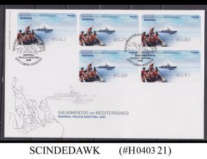 PORTUGAL - 2020 RESCUES IN THE MEDITERRANEAN- NAVY POLICE MARITIME 5V FDC