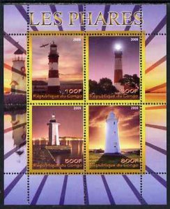 CONGO KIN. - 2009 - Lighthouses #1 - Perf 4v Sheet - MNH - Private Issue