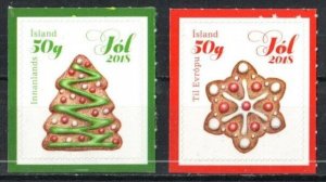 Iceland Stamp 1482-1483  - 2018 Christmas, cookies