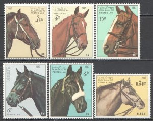 Wb310 1987 Laos Fauna Farm Animals Horses Mnh