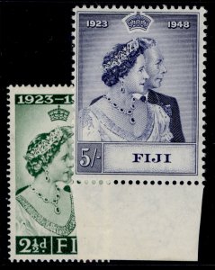 FIJI GVI SG270-271,  1949 ROYAL SILVER WEDDING set, NH MINT. Cat £14.