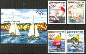 Upper Volta 1983 Olympics Los Angeles 1984 Imperf. Mi.909/12B Bl.69B MNH