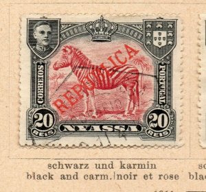 Nyassa 1911 Early Issue Fine Used 20r. Optd NW-186915