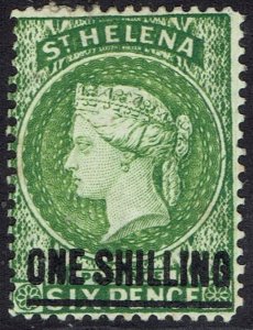 ST HELENA 1884 QV 1/- WMK CROWN CA