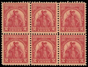 US Sc 657 MNH BLOCK of 6 - 1929 2¢ - Sullivan Expedition