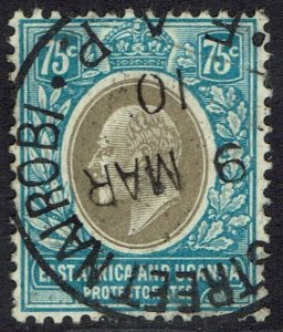 EAST AFRICA AND UGANDA 1907 KEVII 75C USED