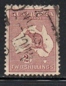 Australia Sc 99 1929 2/ red brown Kangaroo stamp used