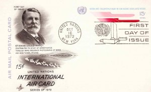 United Nations 1972 FDC Sc UXC9 Artcraft Cachet UN Air Mail Postal Card