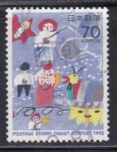 Japan 1992 Sc#2145 Stamp Design Contest: Santa Claus and Snow Scene Used