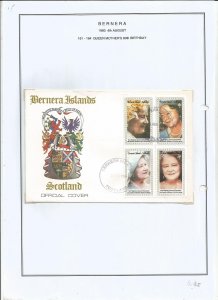 BERNERA -1980 - Queen Mother, 80th Birthday -  F D C - Private Issue