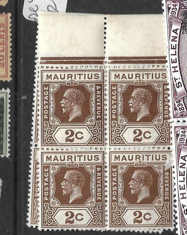 MAURITIUS (P0202B) KGV 2C  SG 224 BL OF 4  MNH