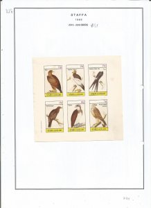 STAFFA - 1982 - Birds - Sheet - Mint Light Hinged - Private Issue