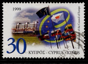 CYPRUS QEII SG971, 1999 30c council of europe, FINE USED.