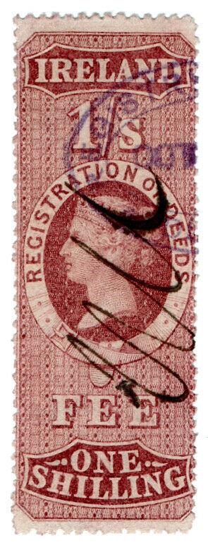 (I.B) QV Revenue : Ireland Registration of Deeds 1/- (1881)