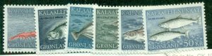 GREENLAND #136-41, Mint Never Hinged, Scott $44.00