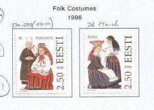 ESTONIA - 1996 - Folk Costumes - Perf 2v Set - Mint Lightly Hinged