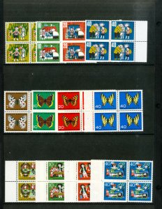 German Stamps All mint NH lot of sets. Mostly blocks of 4.