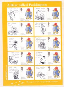 Great Britain 2006 MNH A Bear Called Paddington ½ SMILER SHEET