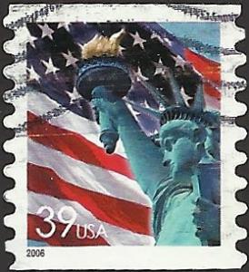 # 3983 USED FLAG AND STATUE OF LIBERTY