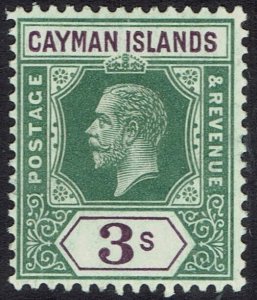 CAYMAN ISLANDS 1912 KGV 3/-