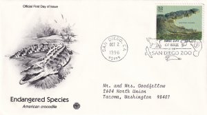 1996, Endangered Species-American Crocodile, PCS, FDC (E15011)