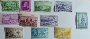 1950 COMPLETE COMMEMORATIVE SET SINGLE MINT NEVER HINGED SCOTT#987-997 BEAUTIFUL