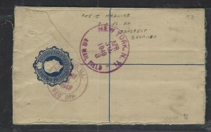 BERMUDA  (PP1302B)  1949 KGVI 3D RLE+ PEROT 6D REG COVER TO USA 