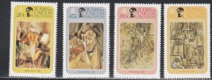 Turks & Caicos Islands # 481-484, Picasso Paintings, Mint NH, 1/2 Cat.