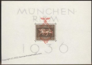 Germany 1937 Munich Muenchen Brown Band Horse Race Block 10 MNH Stamp She 108875