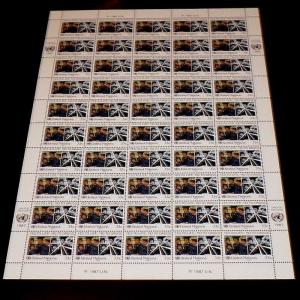 U.N. 1987, NEW YORK #498, FIGHT DRUG ABUSE, MNH, SHEET OF 50, NICE! LQQK!