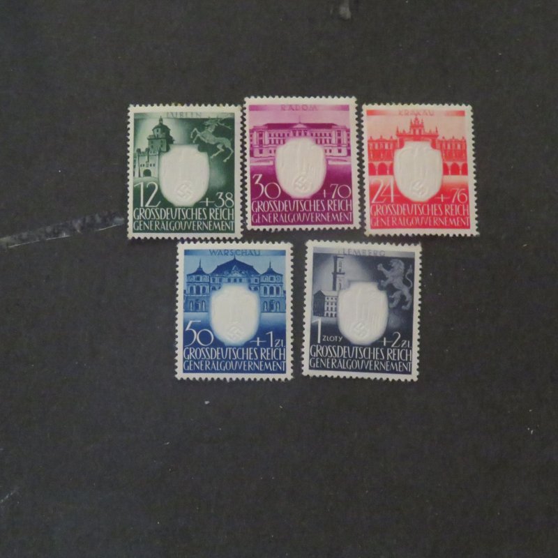 Germany Poland occupation NB 28-32 Unused, VLH OG VF