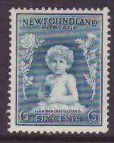 Newfoundland-Sc#192- id22-unused NH og 6c Princess Elizabeth-1932-7-