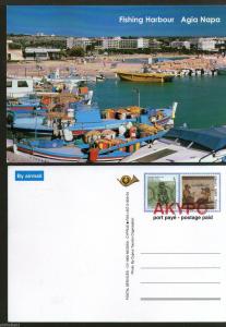 Cyprus Fishing Harbour Tourism Boat Postage Paid AKYPO SPECIMEN Post Card 8044