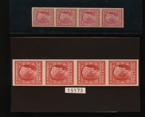 368V Lincoln Flat Plate Imperf Coil Strip of 4 Stamps with PSE Cert LV2341